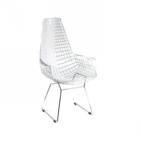 Metal Sticks Painted Wire Arm Chair