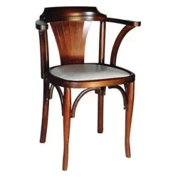 Wooden Tray Chair with Armrest