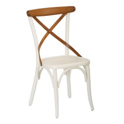 Бял лакиран дървен стол за кафе Thonet Бял лакиран дървен стол за кафе Thonet