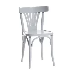 Chaise de cuisine en laque blanche brillante