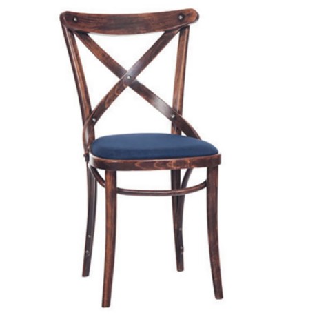 Cross Back Dark Antiqued Wood Thonet Chair