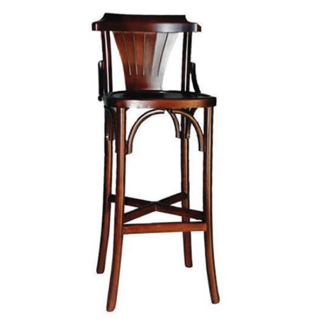 Walnut Painted Wooden Thonet Bar Chair