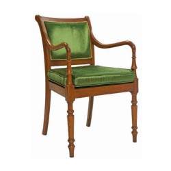 Turned Green Fabric Upholstered Classic Chair Turned Green Fabric Upholstered Classic Chair
