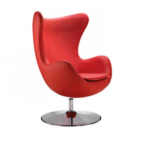 Orange Leather Upholstered Luxurious Polyurethane Armchair