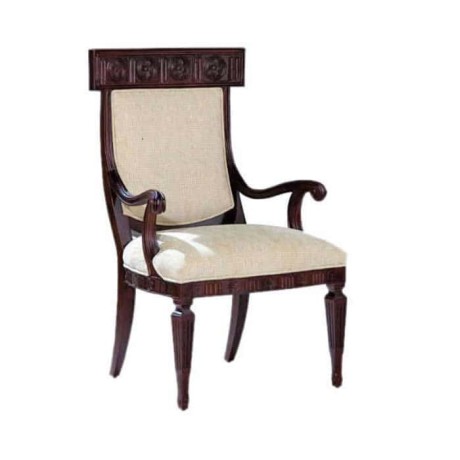 Wenge Painted White Wooden Classic Armchair