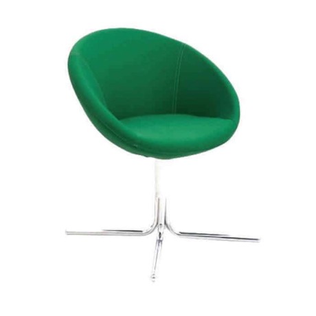 Green Fabric Upholstered Metal Leg Polyurethane Chair