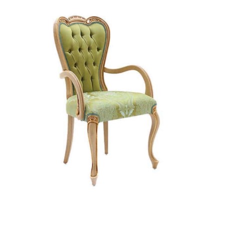 Green Fabric Lukens Leg Classic Armchair