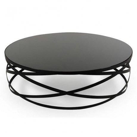 Black Round Modern Coffee Table Table