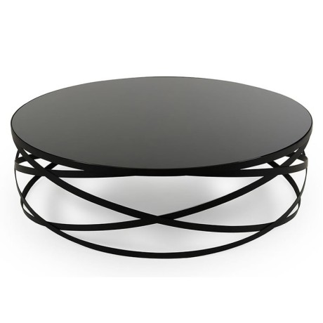 Black Round Modern Coffee Table Table