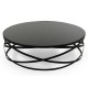 Black Round Modern Coffee Table Table