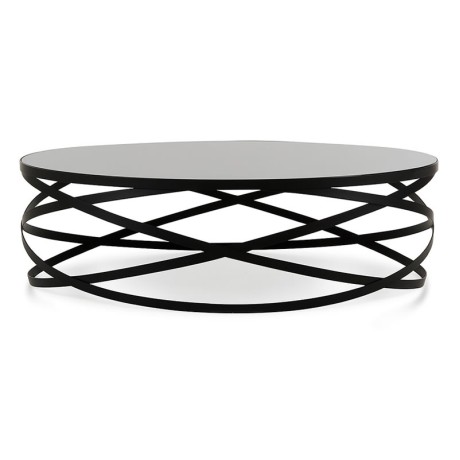 Black Round Modern Coffee Table Table