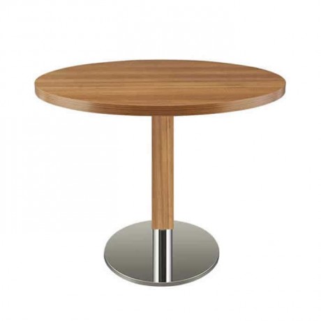 Round Mdf Lam Table Top Cafe Restaurant Table Stainless Leg
