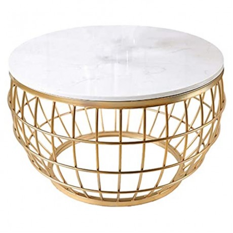 Round Marble Top Metal Table Coffee Table