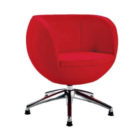 Round Sponge Metal Chromium Polyurethane Chair