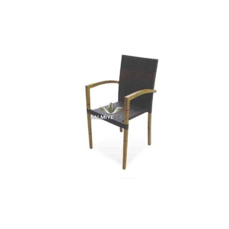 Bamboo Arm Rattan Knitted Chair rtt11