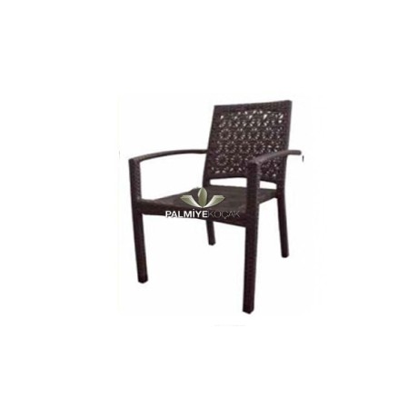 Patterned Arm Rattan Knitted Chair rtt18