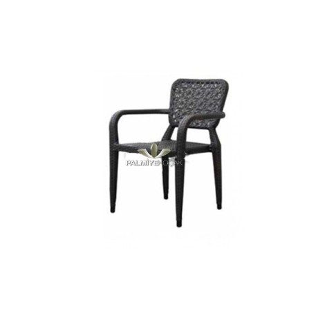 Patterned Thin Knitted Rattan Arm Chair rtt22