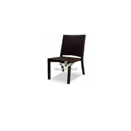 Brown Armless Rattan Knitted Chair rtt31
