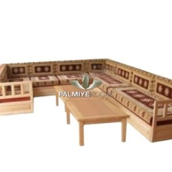 Oymalı Klasik Desenli Ladin Montajlı Sedirli Şark Köşesi sark9003