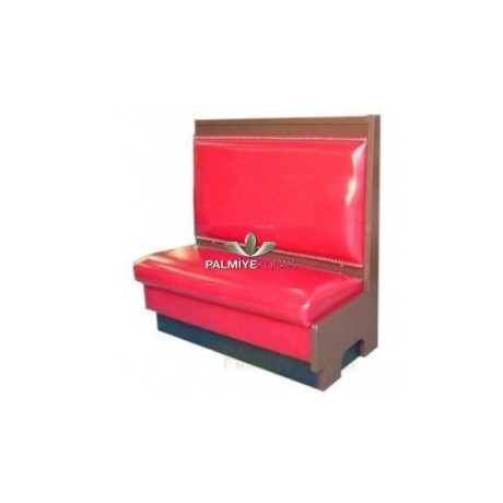Red Leather Upholstered Wooden Leg Cedar sed04