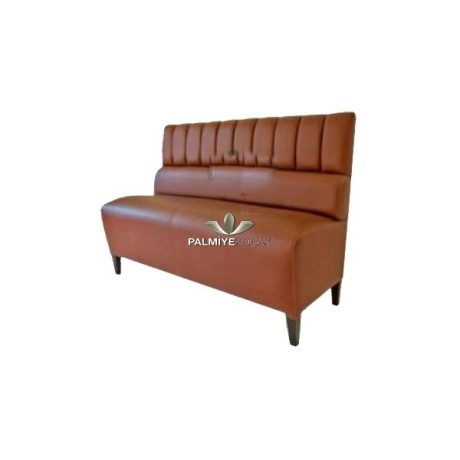 Brown leather upholstered wooden legs cedar ser26