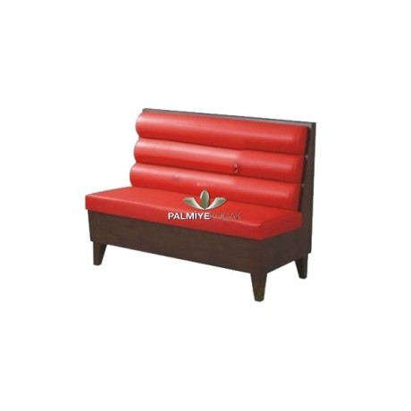 Cedar ser27 with metal frame and metal legs upholstered in red leather