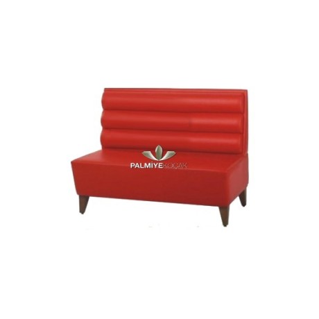 Red sliced leather upholstered wooden legs cedar ser29