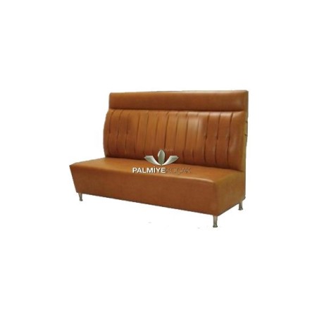 Brown Sliced Leather Upholstered Metal Leg Cedar ser30