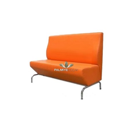 Orange Leather Upholstered Metal Leg Cedar ser33