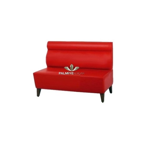 Red Leather Upholstered Wooden Leg Cedar ser65