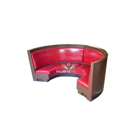 Brown Frame Red Color Leather Upholstery Oval Metal Leg Cedar ser84
