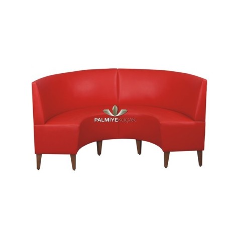 Red Leather Upholstered Wooden Legs Double Cedar ser89