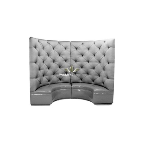 Gray Backrest Long Upholstered Seat Leather Cedar ser94