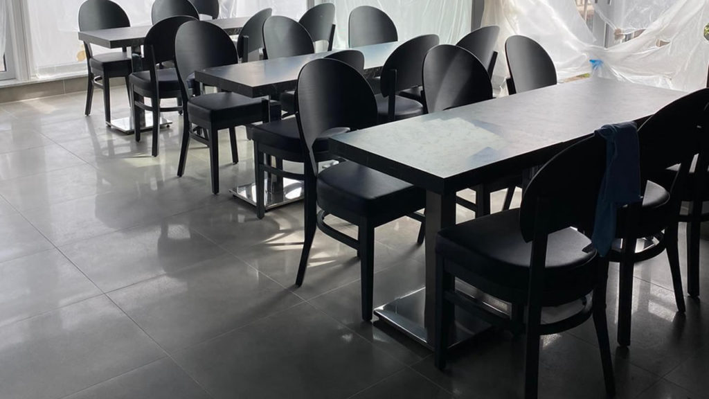 Modern Ahsap Siyah Cafe Restoran Sandalye